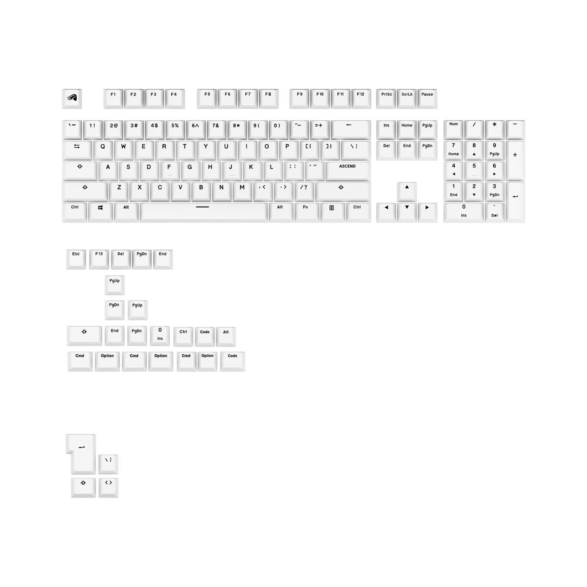 Glorious Keycaps V2 PBT ANSI US - Classic White