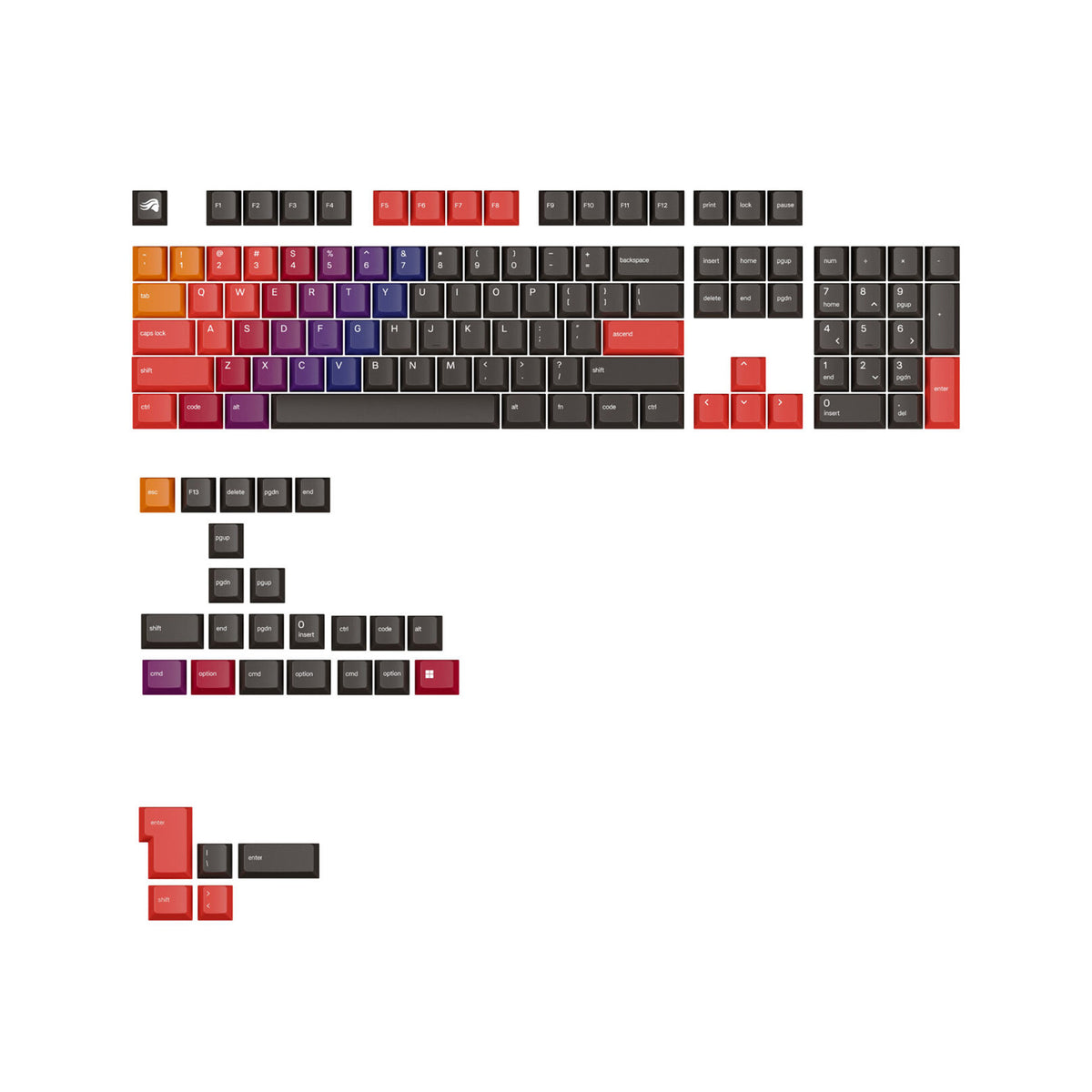 Glorious Keycaps V2 PBT ANSI US - Celestial Fire