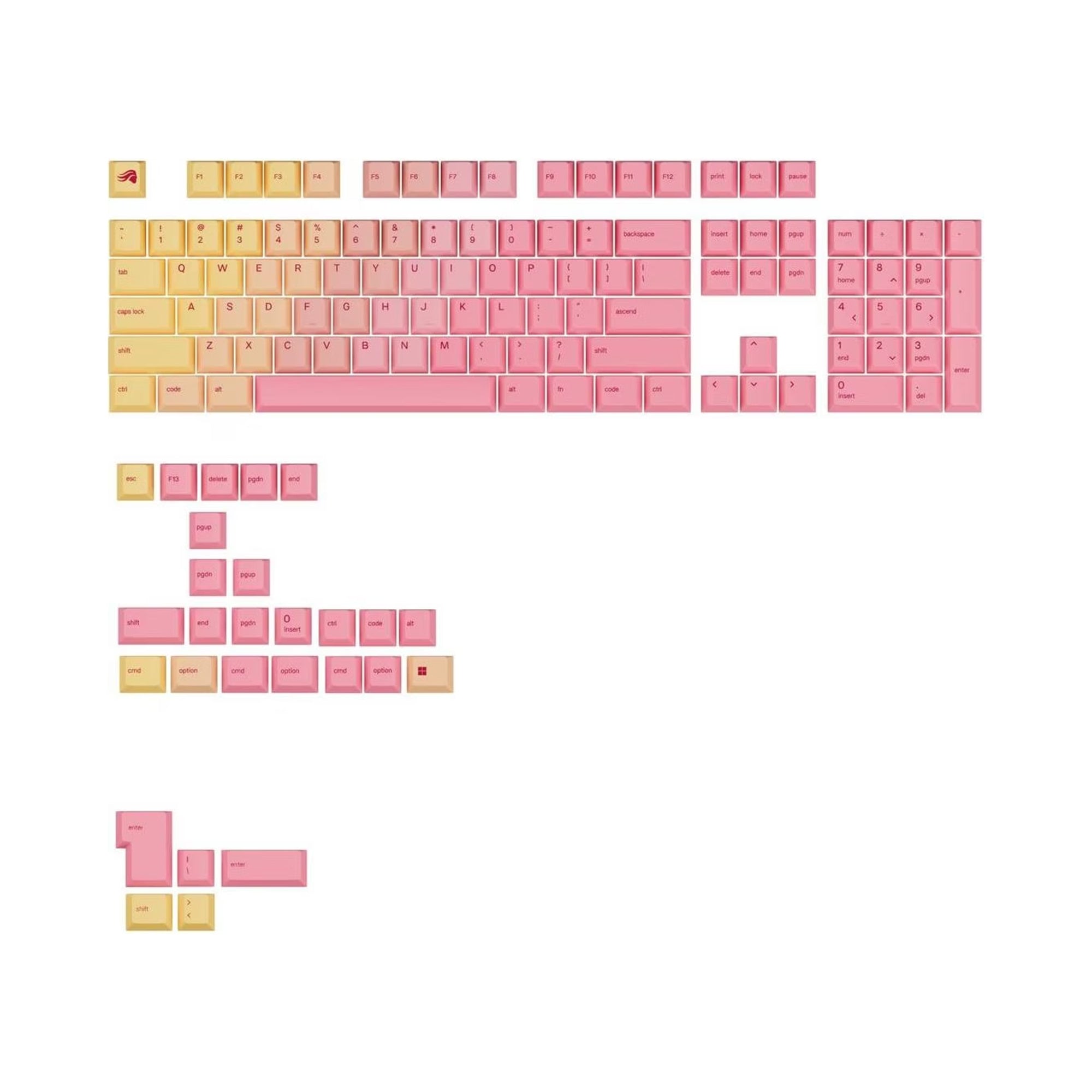 Glorious Keycaps V2 PBT ANSI US - Grapefruit
