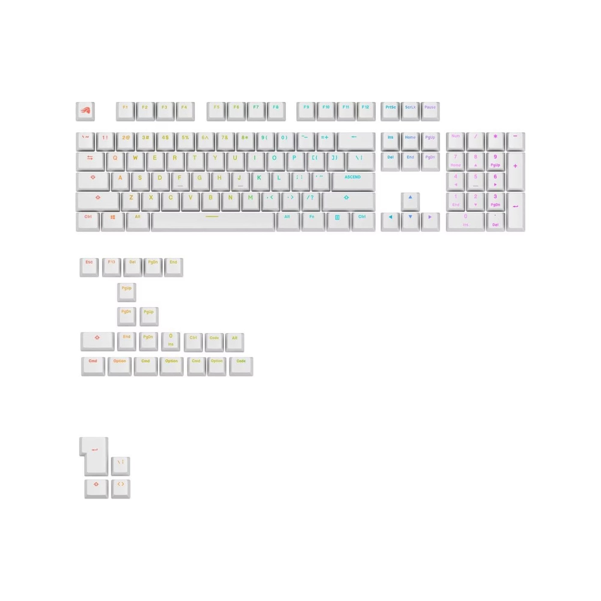 Glorious Keycaps V2 PBT ANSI US - Blanc