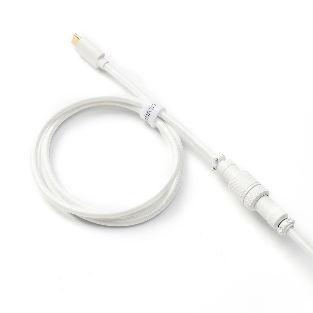 Keychron Angled Coiled Cable Blanc