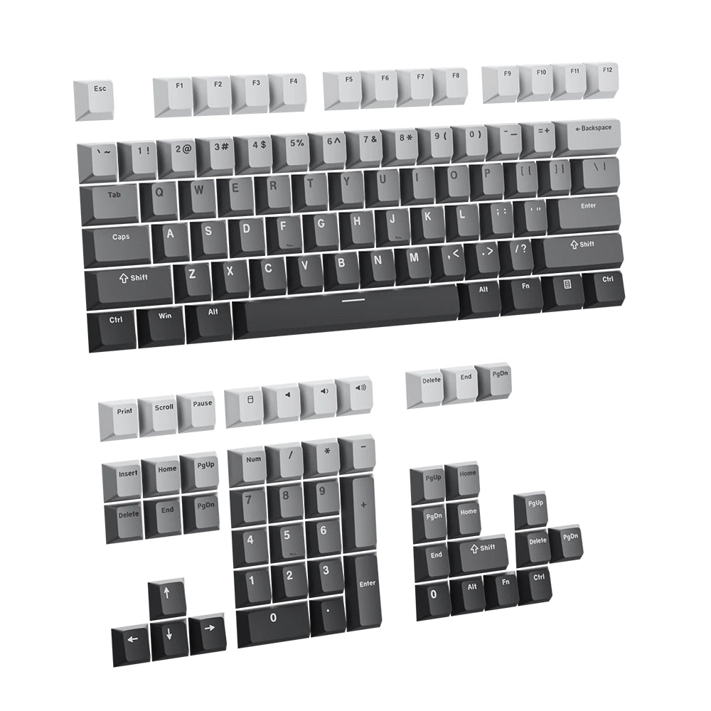 Pwnage Cherry Dual Shot PBT Gradient Gray Keycaps Set