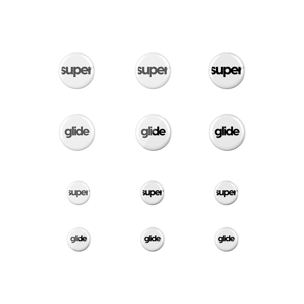 Superglide Type-S Glass Skates 6mm / 9mm Dot Skates White