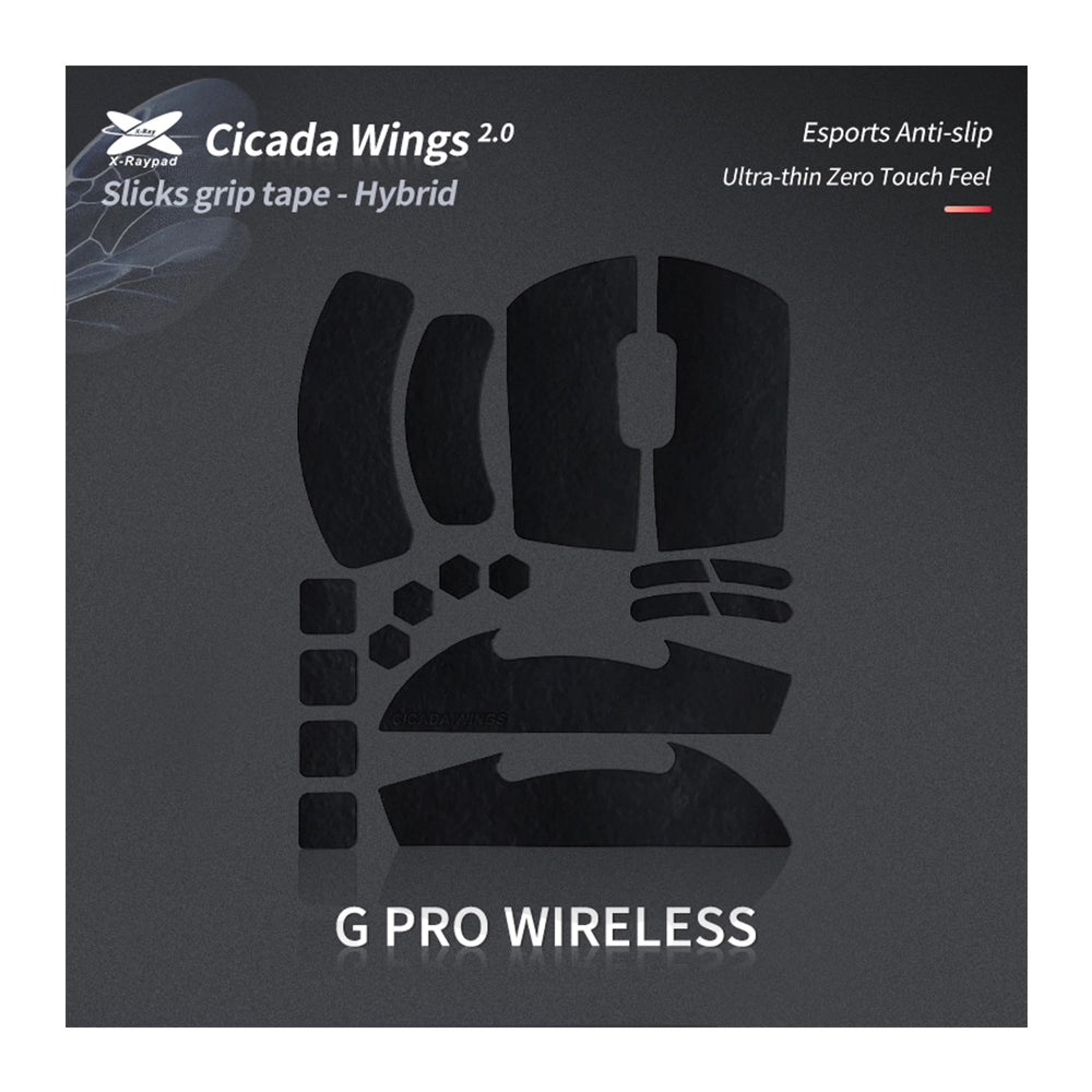 X-Raypad Cicada Wings 2.0 Grips Logitech G Pro Wireless Noir
