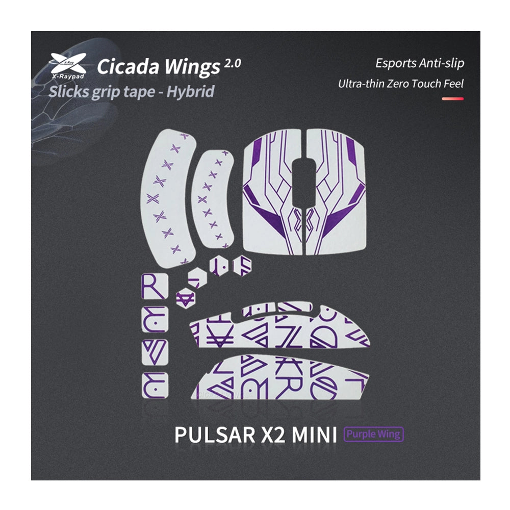 X-Raypad Cicada Wings 2.0 Grips Pulsar X2 Mini White Purple