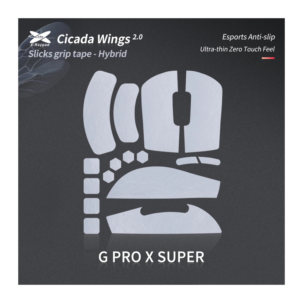 X-Raypad Cicada Wings 2.0 Grips Logitech G Pro X Superlight / Superlight 2 Blanc