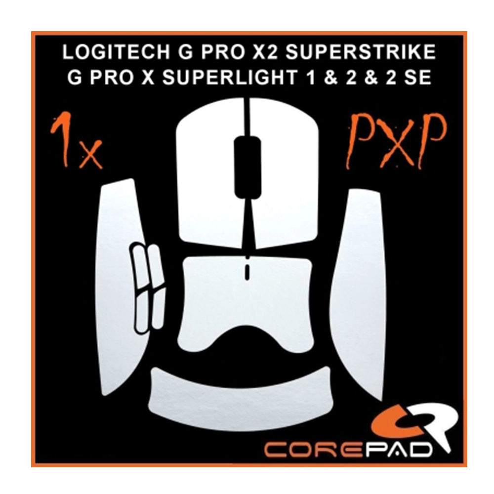 Corepad Grips PXP Logitech G Pro X2 SUPERSTRIKE / PRO X SUPERLIGHT 2 / 2 SE Wireless Blanc