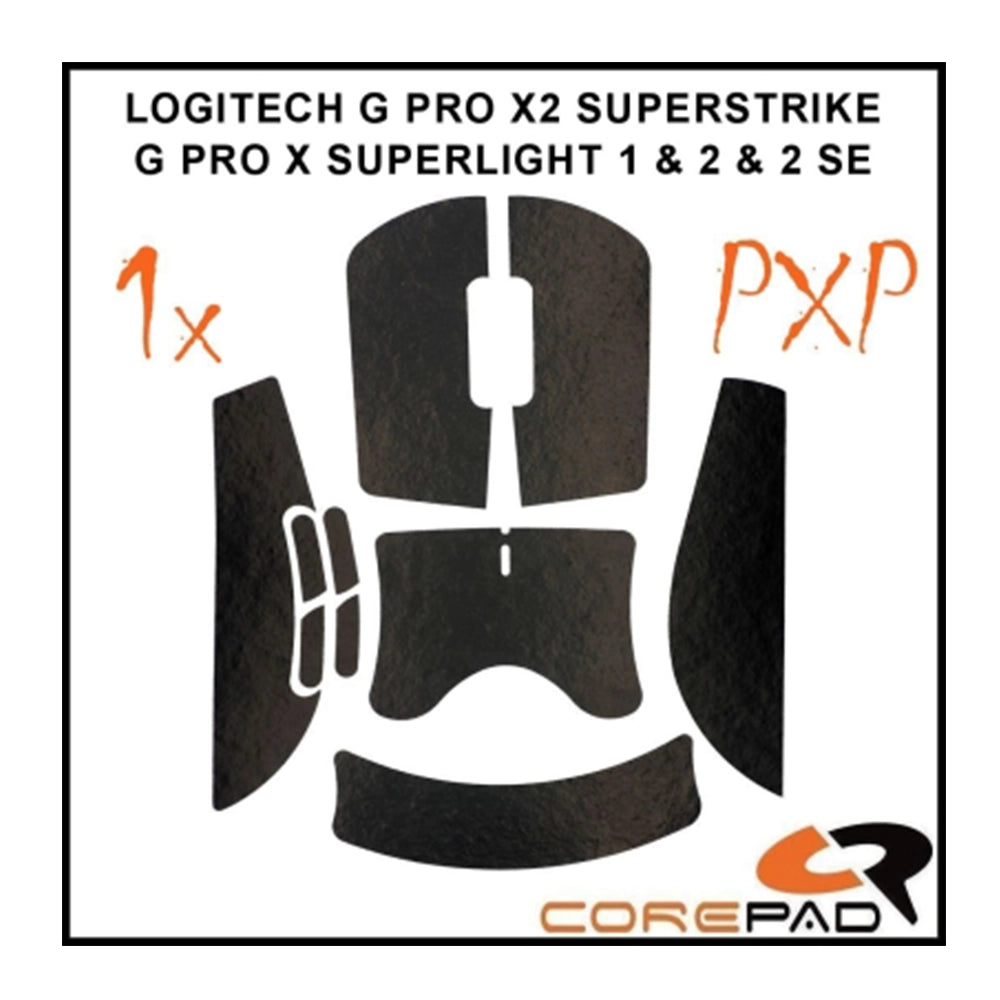Corepad Grips PXP Logitech G Pro X2 SUPERSTRIKE / PRO X SUPERLIGHT 2 / 2 SE Wireless Black