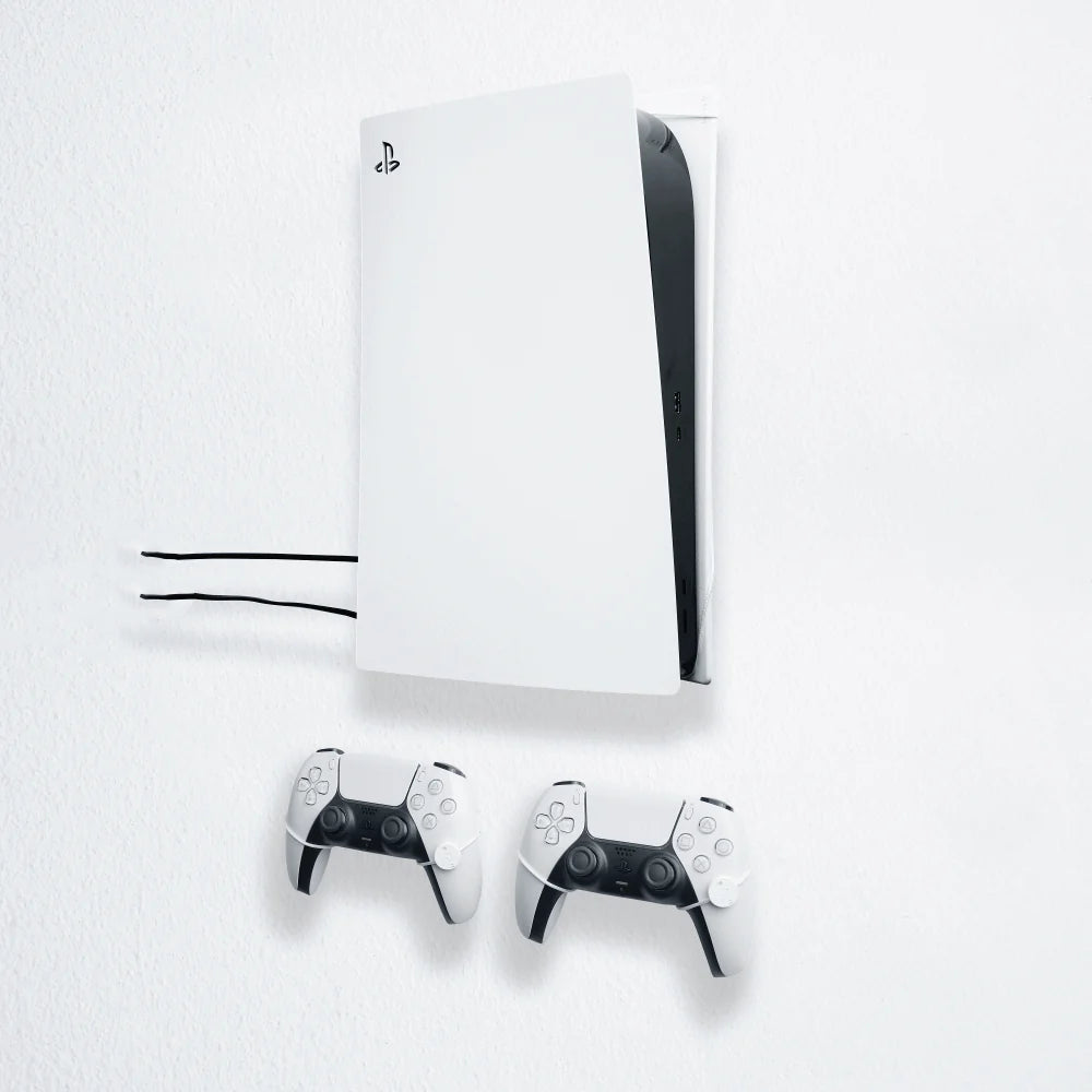 FLOATING GRIP Support Mural PS5 + 2 Manettes Blanc