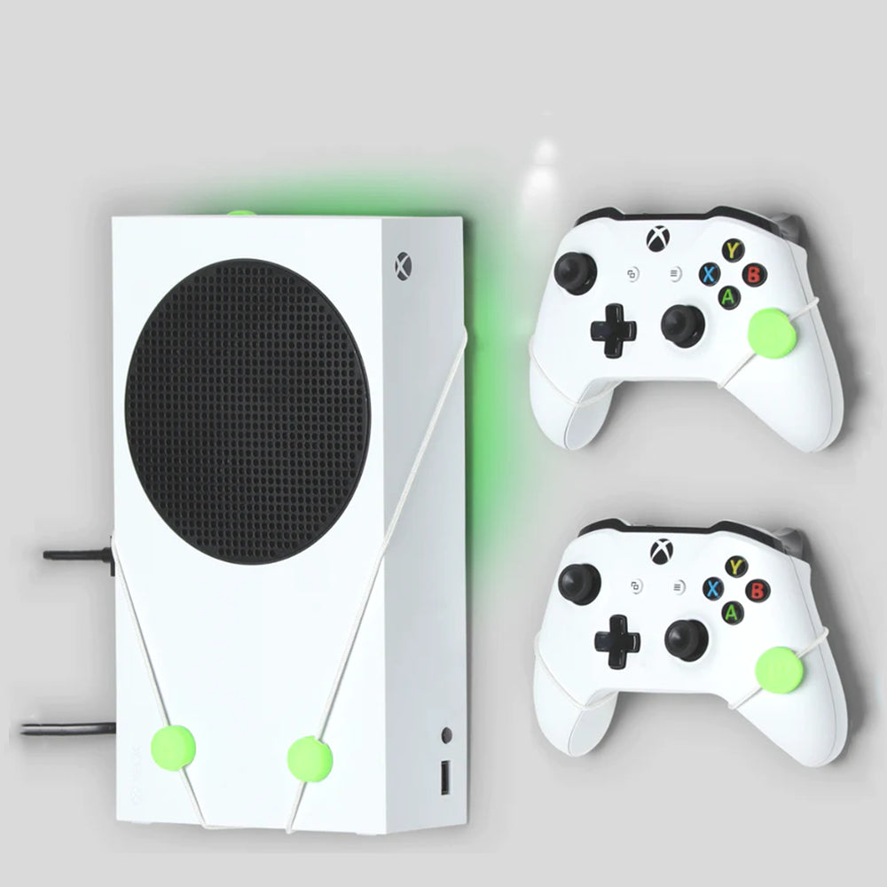 FLOATING GRIP Wall Mount Xbox Series S Black + 2 Controllers + LEDs and Cover