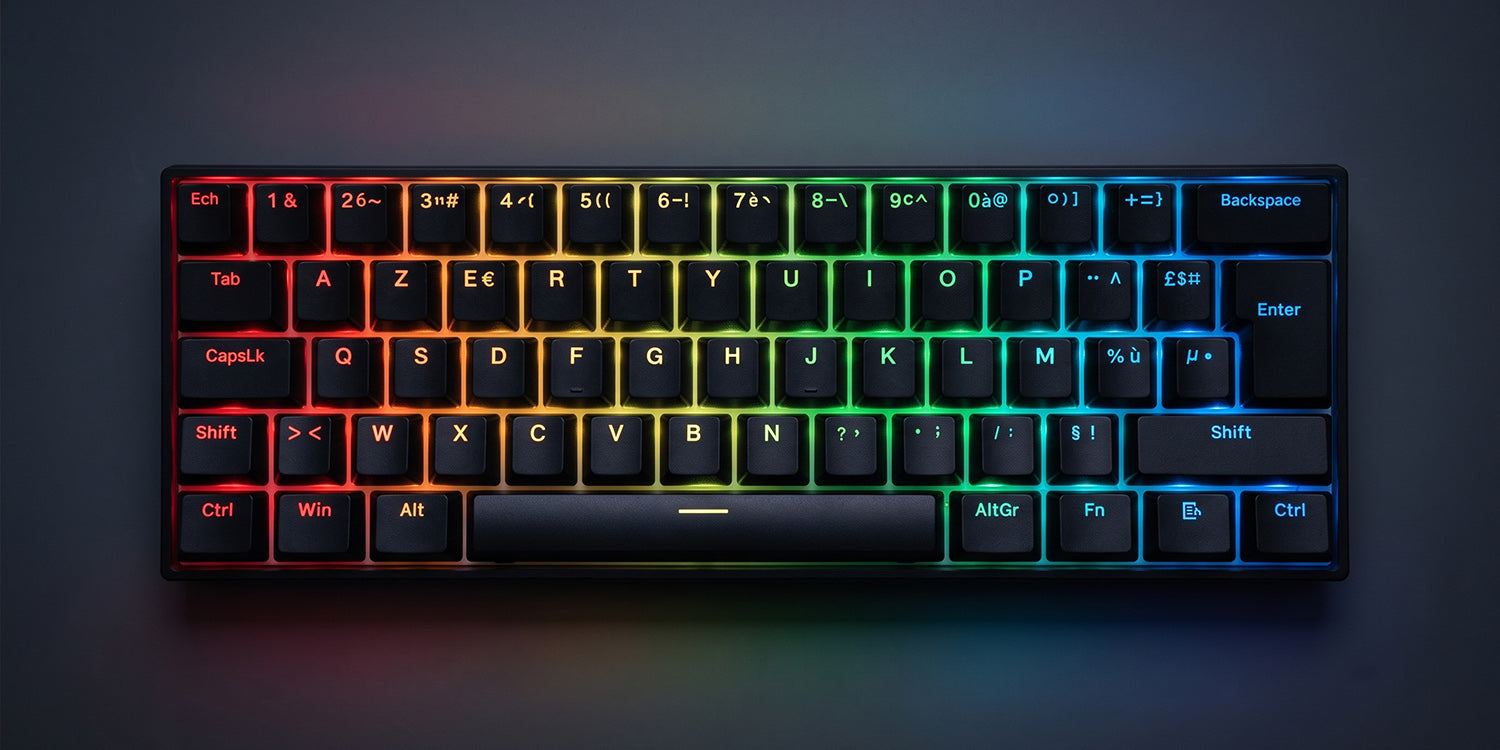 MCHOSE Ace 60 Pro Magnetic ISO FR Black [Ice Blue] - Keyboards