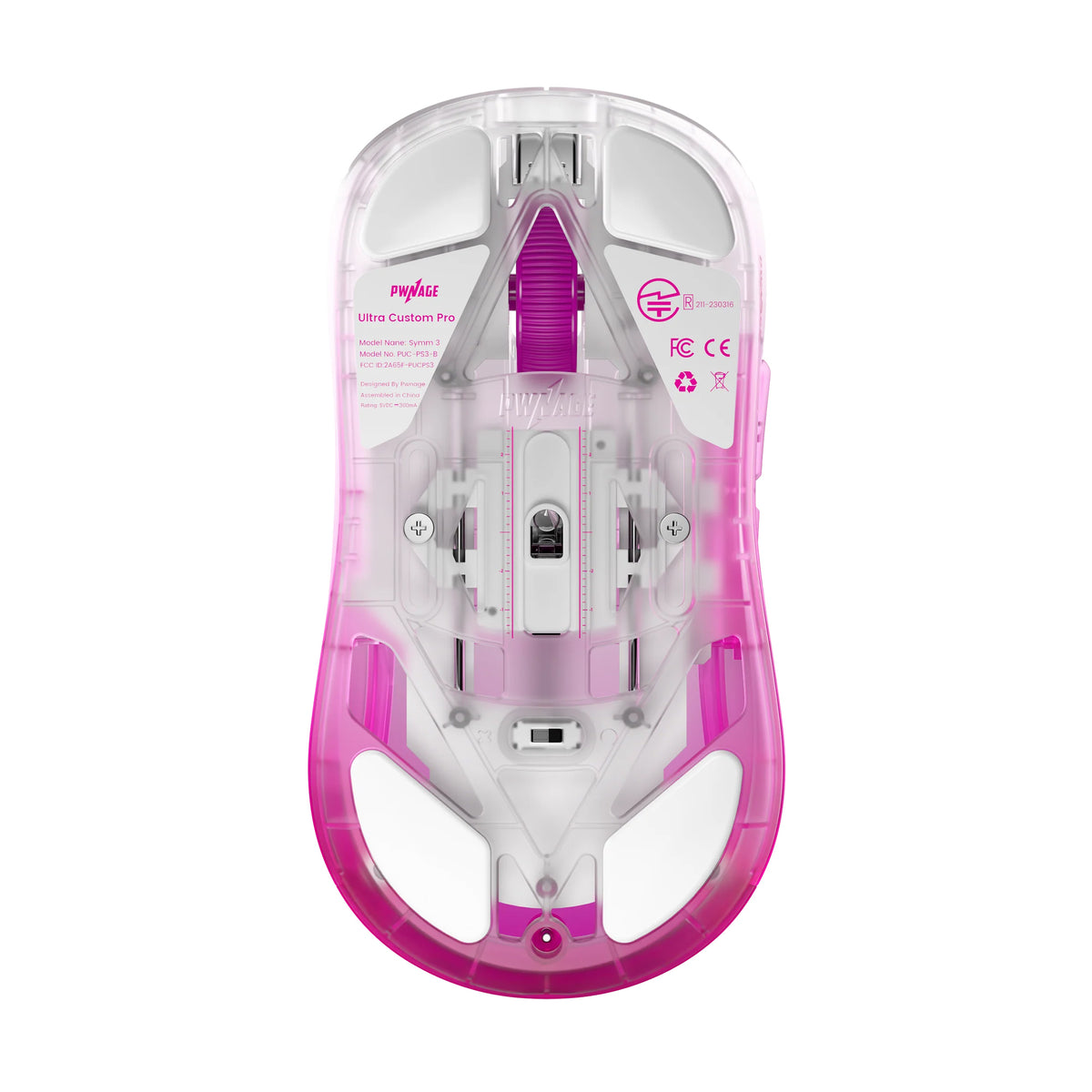 Pwnage Ultra Custom Pro Symm 3 8K Wireless Pink Transparent