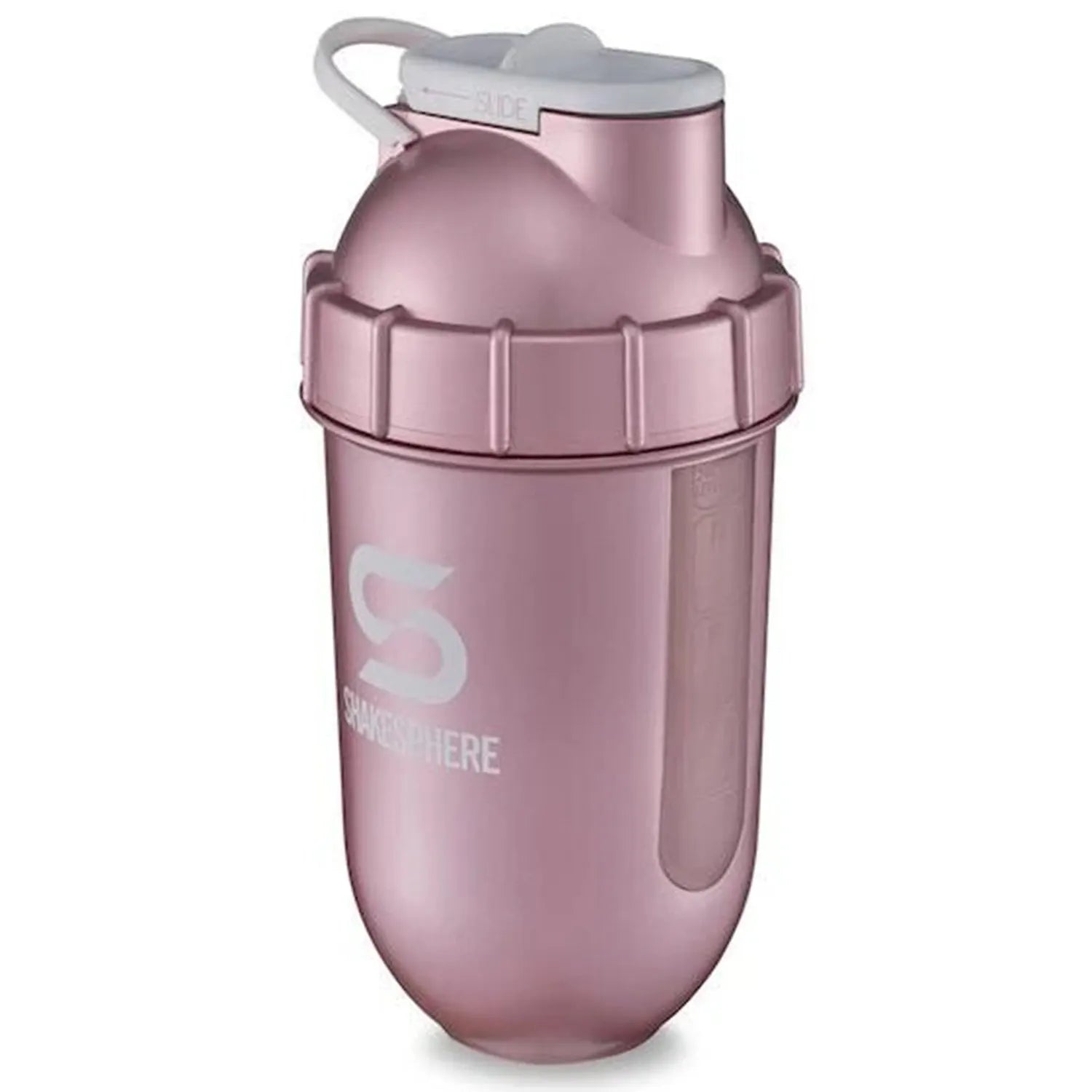 ShakeSphere Tumbler View Rose Logo Blanc