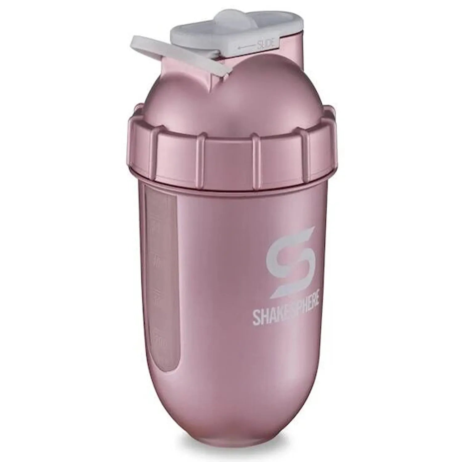 ShakeSphere Tumbler View Rose Logo Blanc