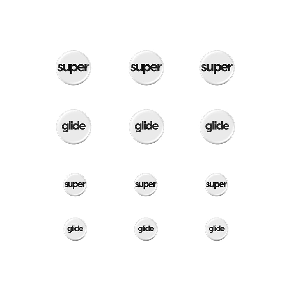 Superglide Type-C Glass Skates 6 mm / 9 mm Dot Skates White