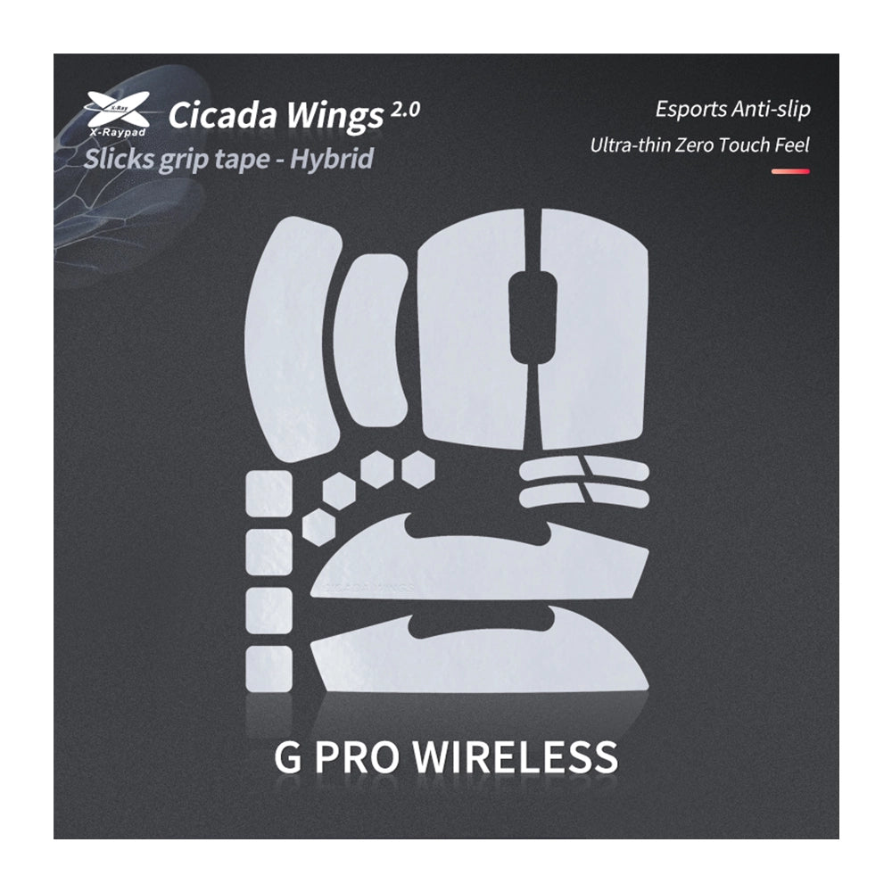 X-Raypad Cicada Wings 2.0 Grips Logitech G Pro Wireless Blanc