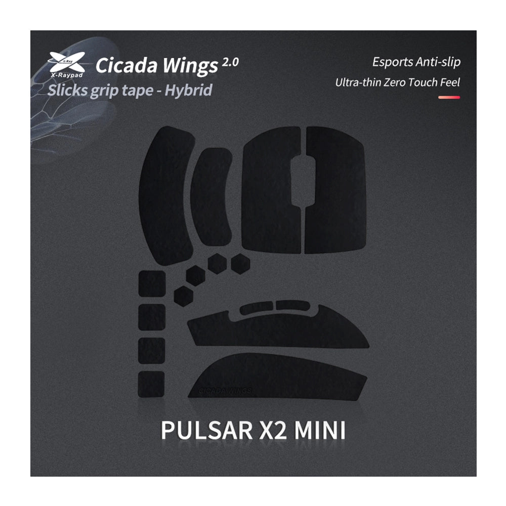 X-Raypad Cicada Wings 2.0 Grips Pulsar X2 Mini Black