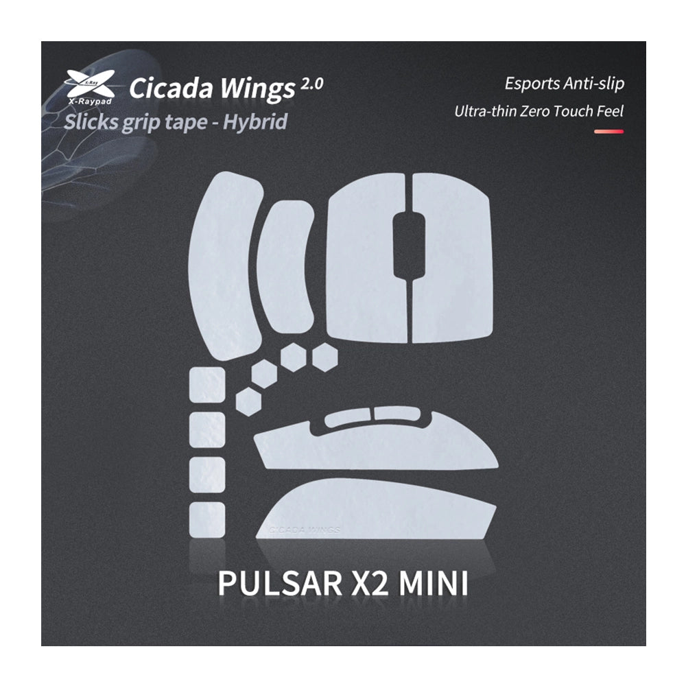 X-Raypad Cicada Wings 2.0 Grips Pulsar X2 Mini White