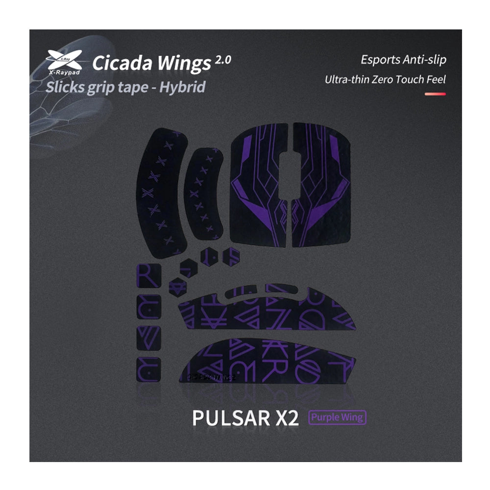 X-Raypad Cicada Wings 2.0 Grips Pulsar X2 Black Purple