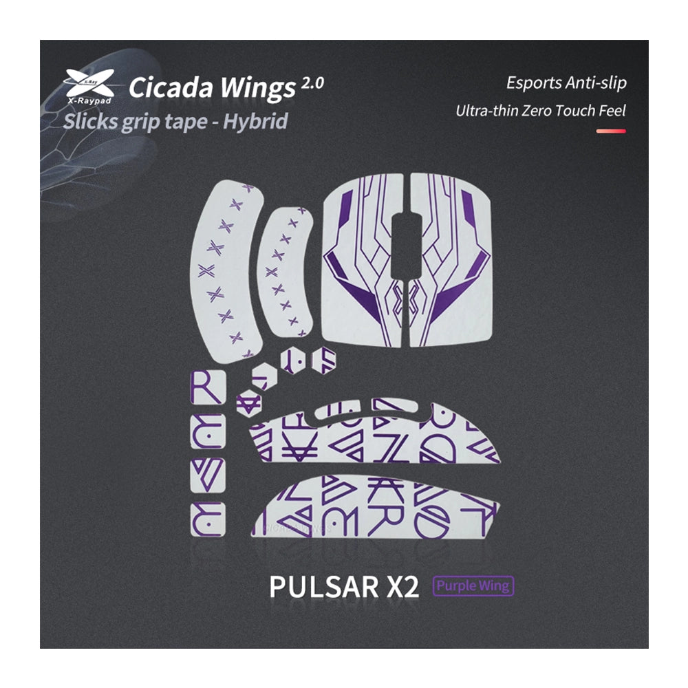 X-Raypad Cicada Wings 2.0 Grips Pulsar X2 White Purple