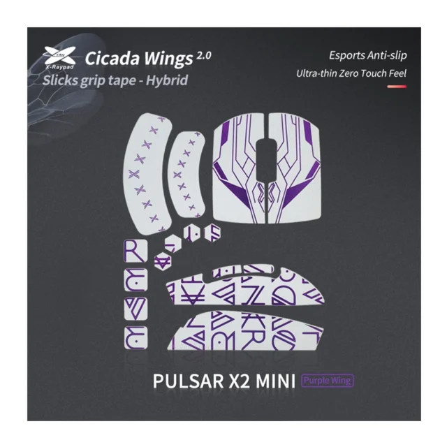 Xraypad Grips Cicada Wings 2.0 Pulsar X2 Mini Blanc Violet 1