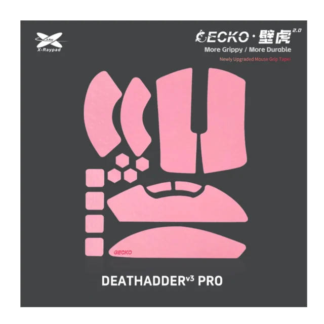 Xraypad grips geckos 2.0 razer Deathadder v3 Pro rose 1 Xraypad Grips Geckos 2.0 Razer Deathadder V3 Pro Rose 1