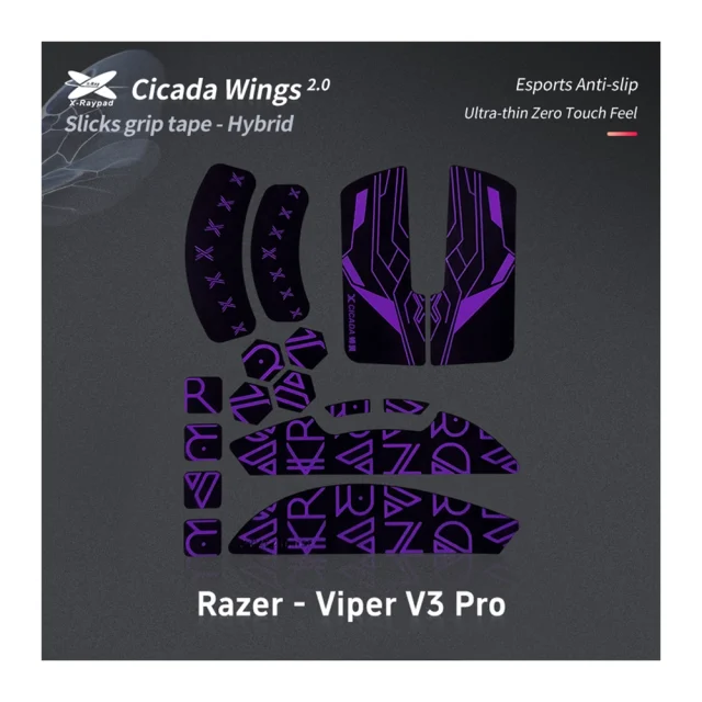 X Raypad Cicada Wings V2 Razer Viper V3 Pro Noir Violet 1