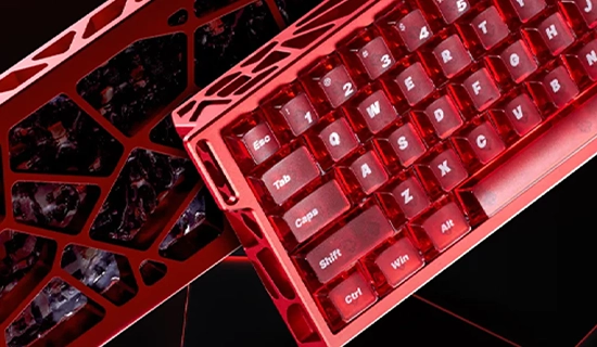 Clavier rouge sur fond noir