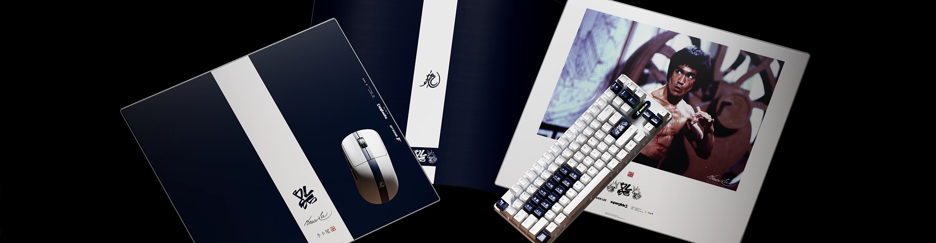 Pulsar Bruce Lee banner Superglide V3 Tapis de Souris en Verre XL Bruce Lee 85th ED