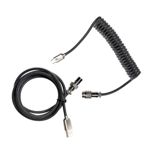 Royal Kludge Coiled Cable Noir 1