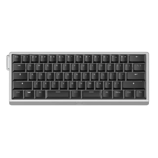 Wooting 60He V2 Alu Split Spacebar Ansi Us Silver - Pbt Noir