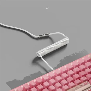 Câble spiralé blanc avec clavier Tryhard rose