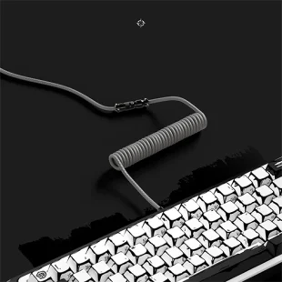 Câble spiralé gris avec clavier Tryhard noir
